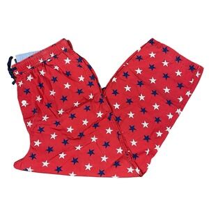 Tommy Hilfiger Red Star Print Cotton Pajama‎ Pants Medium Americana Sleepwear